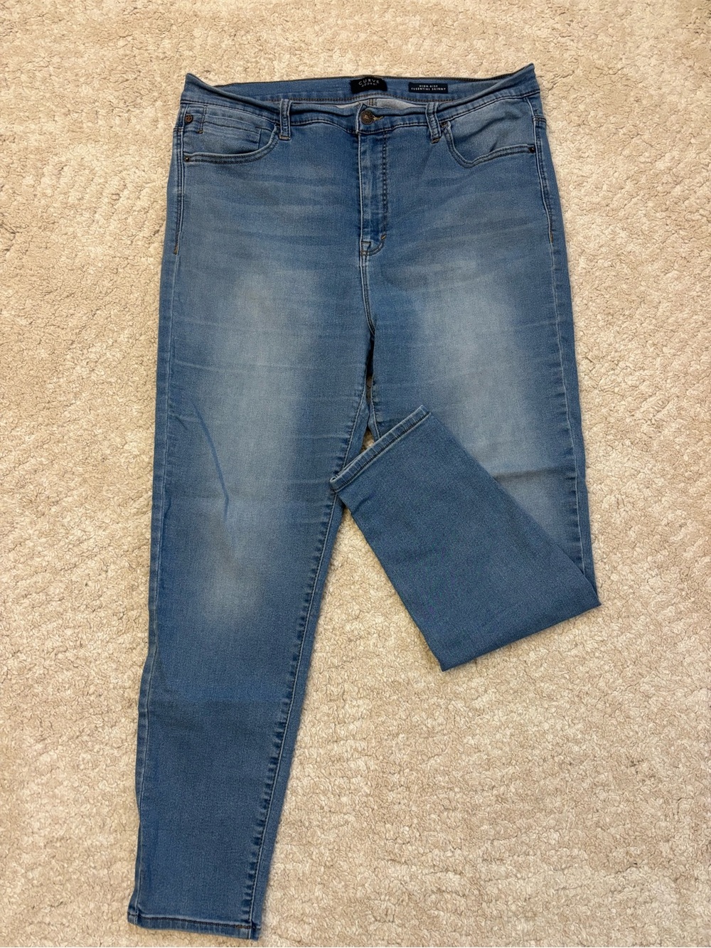 Women's Faded Blue Stretch Skinny Jeans